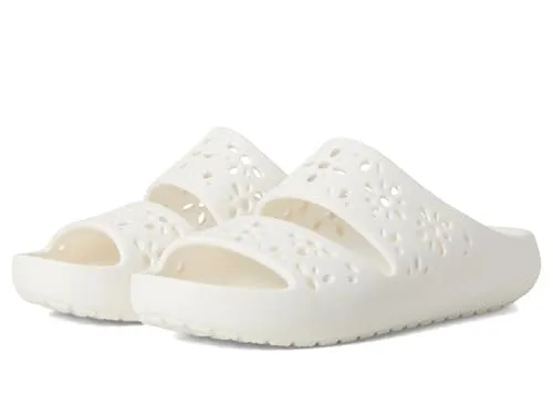 Crocs Damen Classic Floral Cut Out Sandale - Größe 38, Weiß - Sandalen mit ultraleichter, flexibler Crocs-Technologie für maximalen Komfort und Wellness für deine Füße.