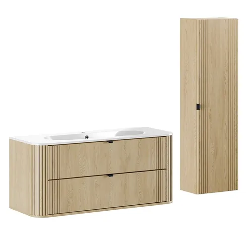 Lomadox Badmöbel-Set OLIVA-56, 2-teilig, modern und funktional