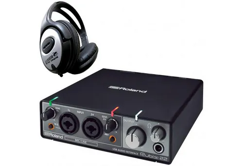Produktbild Roland Audio Roland Rubix22 USB Audio-Interface mit Kopfhörer Digitales Aufnahmegerät (Vorteils-Set mit Kopfhörer)