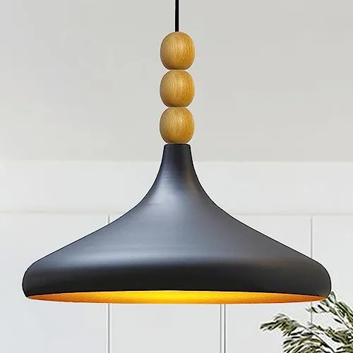 Bamyum Champion Pendelleuchte aus Holz, 35 cm - Moderne Pendelleuchte aus Holz und Metall, ideal für stilvolle Wohnräume. Einfache Installation und individuell anpassbare Kabelhöhe für perfekten Lichtgenuss.