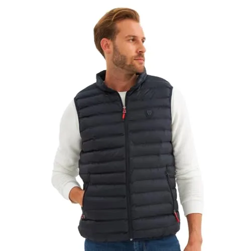 danger Herren Weste wasserdicht und winddicht, Steppweste, Wasserdichte Weste Herren, Atmungsaktiver Stoff, Leicht und Strapazierfähig Westen Herren | XL - Navy blau