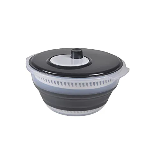 Einziehbarer Salatschneider – Praktische Salatschleuder aus Kunststoff - Salatschleudern, einziehbar und effektiv für schnelles Trocknen von Salat und Gemüse. Geniales Design mit Drehmechanismus für müheloses Schleudern.