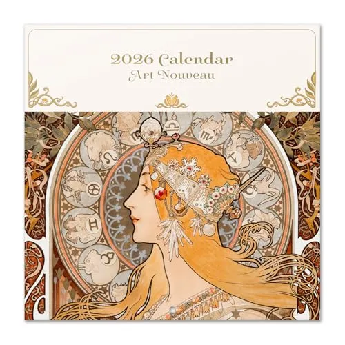 Grupo Erik Kalender 2026 Wandkalender Jugendstil Kalender 2026 Familienplaner 30 x 30 cm 12 Monate + Letzten 4 Monate 2025 auf einer Seite - Offizieller Fanartikel Merch