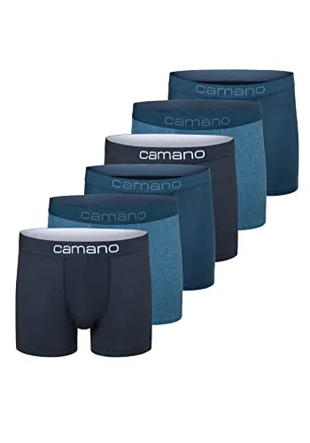 Camano Herren Boxershorts 6er Pack XL Blue Mix - Herren-Boxershorts im 6er-Pack, aus hautfreundlichem Baumwollstretch für höchsten Tragekomfort und optimale Atmungsaktivität.
