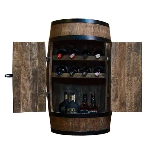 CREATIVE COOPER Weinfass Stehtisch mit Tür und Weinliegen