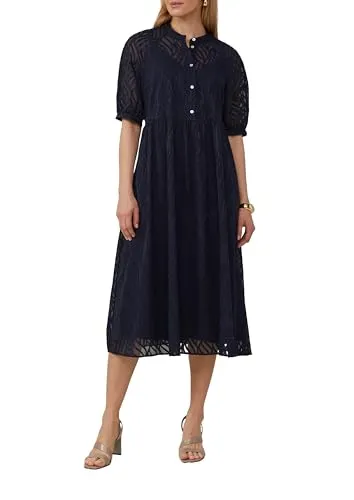 s.Oliver BLACK LABEL Semitransparentes Maxikleid Navy 40 - Elegantes Maxikleid mit Futter, ideal für Businessanlässe und besondere Events, sorgt für einen stilvollen Auftritt.