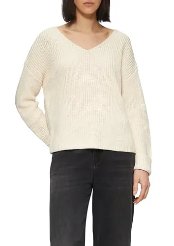 Strickpullover im Relaxed Fit aus Baumwollmix beige 40 - Pullover für Damen, aus angenehm weichem Baumwollmix, mit wärmendem Innenleben und lässigem Relaxed Fit für entspannten Style.