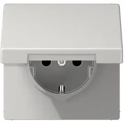 Jung LS1520KLLG Schutzkontakt-Steckdose, 16 A 250 V ~, Klappdeckel, Duroplast, Serie LS, lichtgrau