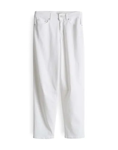 OPUS PANTS Damen Barrel | Melly Relax Barrel Jeans Mid Rise mit hohem Stretch-Anteil White, 34 L28