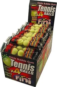 Display Komplett Fini Booom Bubble Gum Balls Tennis 50 Stück
