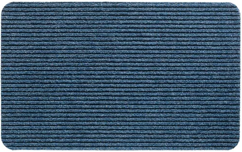 matches21 HOME & HOBBY Fußmatte Nadelfilz Fussabtreter Blau als 40x60 cm Türmatte, rechteckig, Höhe: 5 mm, Rutschfeste Rips-Matte als reinigungsstarke innen Sauberlaufmatte