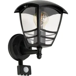 EDO Außenwandleuchte IMMA SENSOR Schwarz mit Bewegungsmelder - Lampen für Garten und Terrasse – Wetterfest und modern, sorgt für sichere Beleuchtung und einfache Installation.