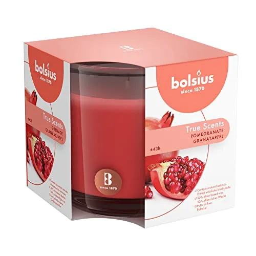 bolsius True Moods & True SCENTS Duftkerze, Wax, Rot, 9.5 cm, 679 Groß