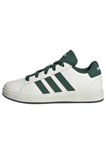 adidas GRAND COURT LIFESTYLE TENNIS LACE-UP SCHUH - Sneaker in Größe 32, Off White/Collegiate Green/Core Black, mit schnürbarem Design für optimalen Halt und modernen Lifestyle.
