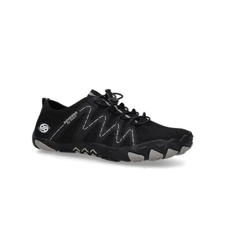 Dockers by Gerli Damen Barfußschuhe Schwarz/Grau EU 40 - Slipper & Mokassins für Damen - super soft und flexibel, leichtes Design mit Wechselfußbett und extra breitem Zehenbereich für optimalen Komfort.