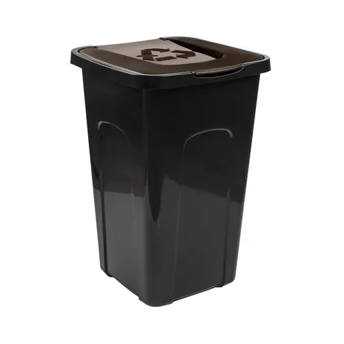 Abfallsortierbehälter 50L mit Schwingdeckel in grau von keeeper