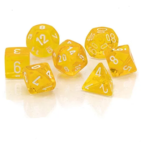 Chessex Translucent Polyhedral 7-Die Set - Yellow/White