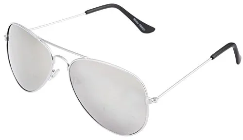 Unbekannt Sonnenbrille mit Federscharnier verspiegelt in verschiedenen Farbe (One size, Silber Silber)