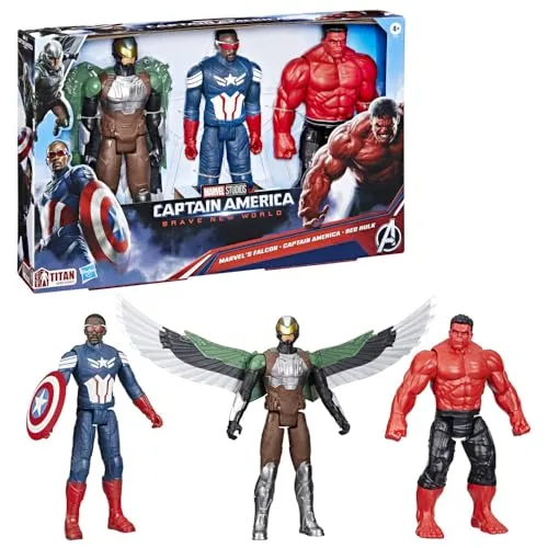 Marvel Avengers Captain America - Brave New World, Titan Hero Series, Actionfiguren-Set 5+