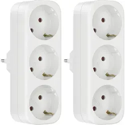 HAUSPROFI Mehrfachstecker Adapter 3-fach Steckdose Weiß in weiß von HAUSPROFI