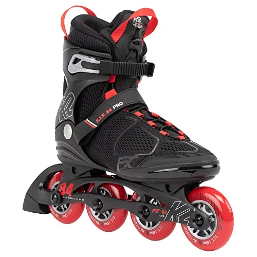 K2 F.I.T. 84 PRO Inline Skate 2025 black/red - 45 - Inliner für Fitness und Spaß, mit K2 Speed Lacing System für perfekte Passform und 84mm Rollen für optimale Balance zwischen Geschwindigkeit und Kontrolle.