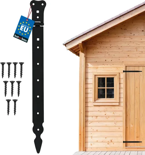 KOTARBAU® Scharniere 400 mm Scharnier pulverbeschichteter Stahl Türscharniere Schwarz Türband Schaniere Klappbar Gartentor Türscharnier Ladenband Türbänder Gartentorband Kreuzgehänge Torband