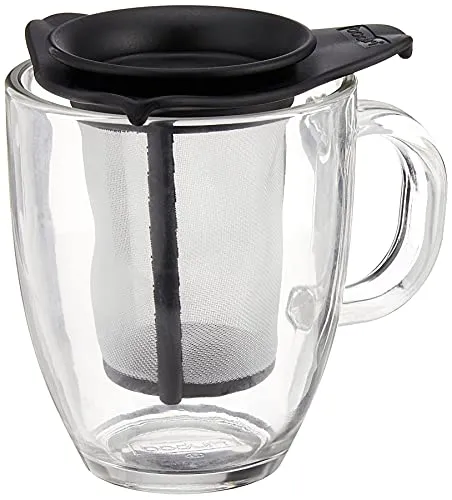 Bodum K11239-01 Yo-Yo Set Glastasse mit Kunststofffilter, 0.35 l - Teefilter aus hitzebeständigem Borosilikat-Glas, hält den Tee warm und ist umweltfreundlich – ideal für Teeliebhaber, die Wert auf Qualität und Nachhaltigkeit legen.