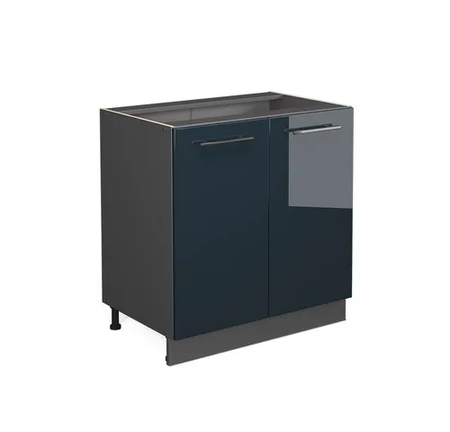 Vicco Spülenunterschrank Fame-Line, Dunkelblau Hochglanz in blau von Vicco