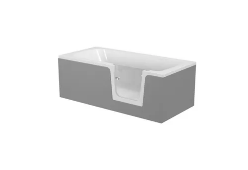 Schulte Badewanne Q1 mit Tür 175 x 70 cm, (Komplettset), Fußgestell Ablauf befliesbare Front- und Seitenverkleidung