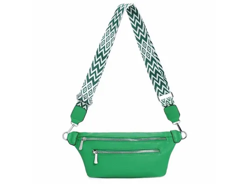 ITALYSHOP24 Bauchtasche Damen Brusttasche Bodybag Crossover Umhängetasche Gürteltasche Bag (Spar-Set aus einer Tasche mit einem breitem Muster Stoffgurt/Umhängeband), Crossbody Handytasche Hüfttasche Schultertasche Handytasche Geldbörse