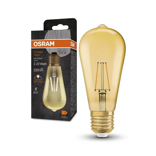 Osram LED Filament ST64 Vintage Edison 2,5W = 22W E27 Gold extra warmweiß 2400K