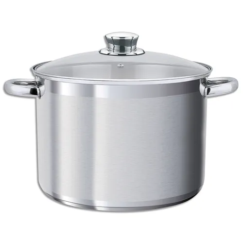 Kochtopf XXL - 10 Liter, Ø 26 cm - Silber - Kochtöpfe für große Portionen, ideal für Familien oder Partys, aus hochwertigem Material für gleichmäßiges Kochen und hohe Langlebigkeit.
