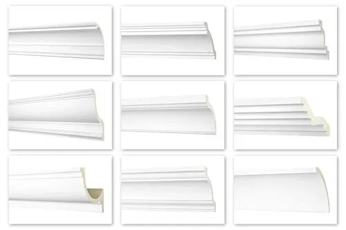 HEXIM Perfect 2 Meter Zierleiste - große Auswahl, (AB135-35x32mm) - Stuck aus PU gemustert, weiß, stoßfest - Eckleiste Dekorleiste Stuckprofil Zierprofil