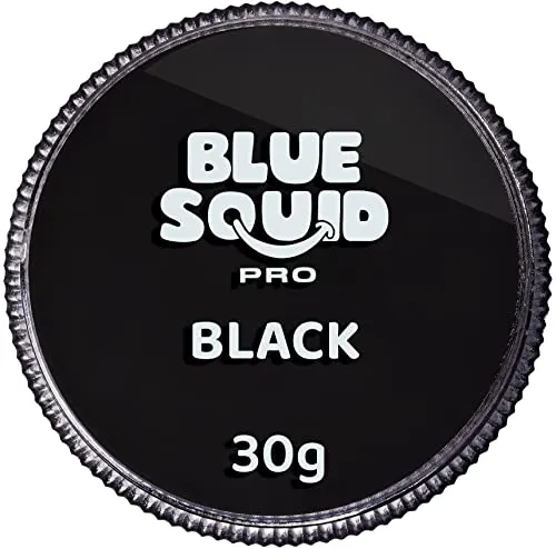 Blue Squid PRO Schminke Face Paint und Bodypaint - Klassische Schwarz 30g, Hochwertige, professionelle, wasserbasierte Einzelbehälter, Face und Bodypaint Farbe für Erwachsene, Kinder, Fasching und SFX