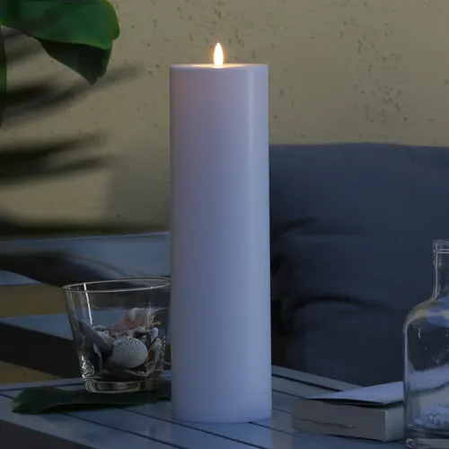 MARELIDA XXL LED-Kerze für Außen - Weihnachtsbeleuchtung - wetterfest und mit Timer/Sensor für stimmungsvolle Momente im Innen- und Außenbereich. Genießen Sie romantische Atmosphäre bei bis zu 200 Stunden Leuchtdauer!