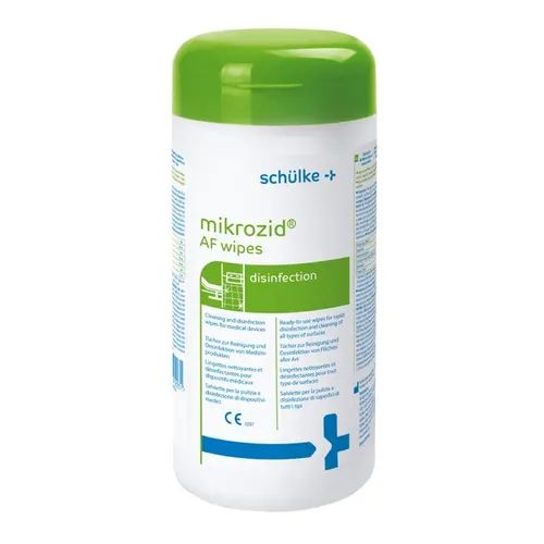 Schülke Mikrozid AF Wipes 150 Tücher Spenderdose 150 alkoholische Tücher zur Desinfektion VAH gelistet 109203