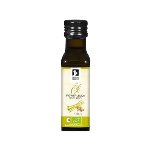 Bremer Gewürzhandel Ingwer Lemon Gewürzöl BIO, kaltgepresst, Rapsöl mit Ingwer und Lemongras, Speiseöl zum Kochen und Backen, 100ml
