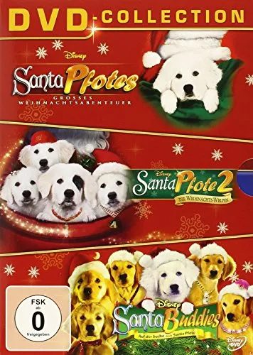 Buddies Weihnachts-Box,3 DVDs: Santa Pfotes großes Weihnachtsabenteuer / Santa Pfotes 2 - Die Weihnachts-Welpen / Santa Buddies. Für Hörgeschädigte geeignet.USA