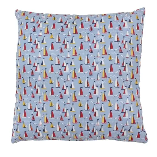 Hans-Textil-Shop Kinderkopfkissen Bezug - Baumwolle, Babykissen, Kuschelkissen Kinder, Kissen, Kissenhülle, Kopfkissenbezug, Kinderzimmer (Segelboote Schiffe, 40 x 40 cm)
