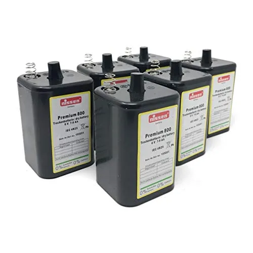Nissen 6x 4R25 6V-Blockbatterie - Ersatz für Nissen Laternenbatterie, 6er Set mit 7900 mAh, ideal für langlebige Energieversorgung von batteriebetriebenen Geräten.