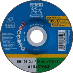 Pferd Trennscheibe EH 125x2,4x22,23 mm gekröpft Uni.-Linie PSF ALU+STONE für