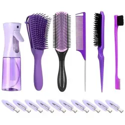 Haarbürsten Set Lockenbürste Entwirrbürste Stielkamm Toupierkamm