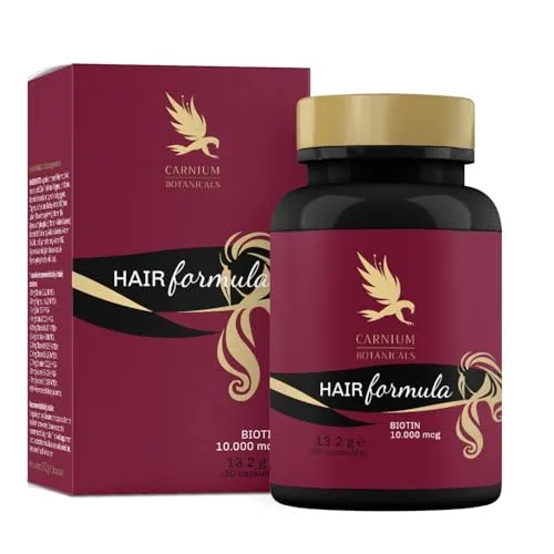 Carnium Botanicals Hair Formula – Haar Vitamine mit Biotin, Zink und Selen – für normales Haarwachstum und starke Nägel – 30 Vegane Kapseln Ohne Zucker und Gluten