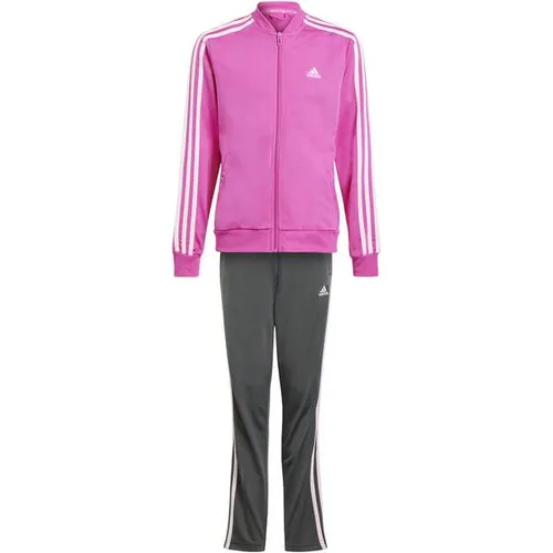 adidas Sportswear Trainingsanzug ESSENTIALS 3-STREIFEN (2-tlg) - Sportlicher Trainingsanzug in Semi Lucid Fuchsia / Clear Pink, ideal für Fitnessaktivitäten. Komfortable Passform aus 100% Polyester, maschinenwaschbar für einfache Pflege.