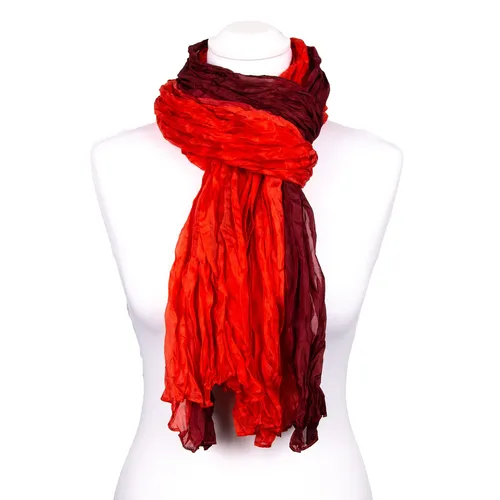 Knitterschal Halstuch XXL in Rot mit Farbverlauf aus Seide in rot von Silkroad