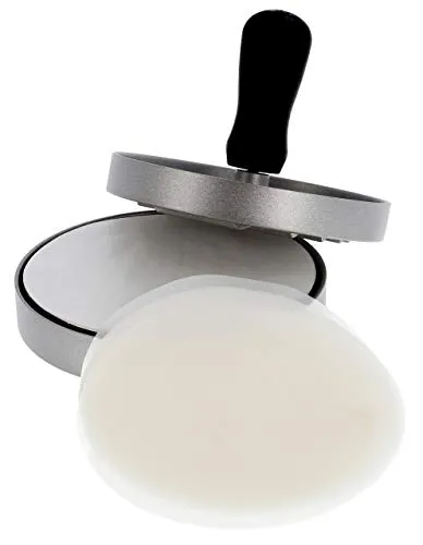 Lantelme Hamburgerpresse mit 50 Stück Antihaftpapier im Set für 11cm Hackfleischbällchen Burger | Patty Maker Presse für Burgerpatties Fleischburger Gemüseburger | für Grill Pfanne Grillen Braten