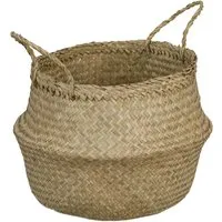 Seegras-Korb mit Henkeln Ø 30 cm x 25/35 cm Natur