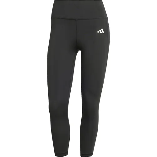 adidas Damen Optime Essentials Stash 3/4 Leggings - Black, M - Pilates Tights mit feuchtigkeitsabsorbierendem Material, schmaler Passform und praktischer Oberschenkeltasche für optimalen Komfort während des Trainings.
