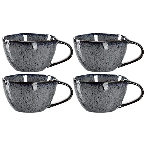 LEONARDO Tasse Matera Set, 4 Keramiktassen in grau von LEONARDO