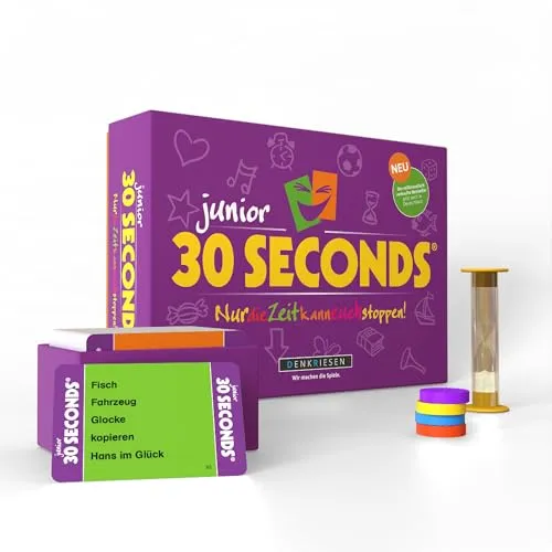DENKRIESEN - 30 Seconds® Junior - Das ultimative Familienspiel ab 7 Jahren - Gesellschaftsspiel für 3+ Spieler mit über 2400 Begriffen, ideal für große Gruppen und unvergesslichen Spielspaß!